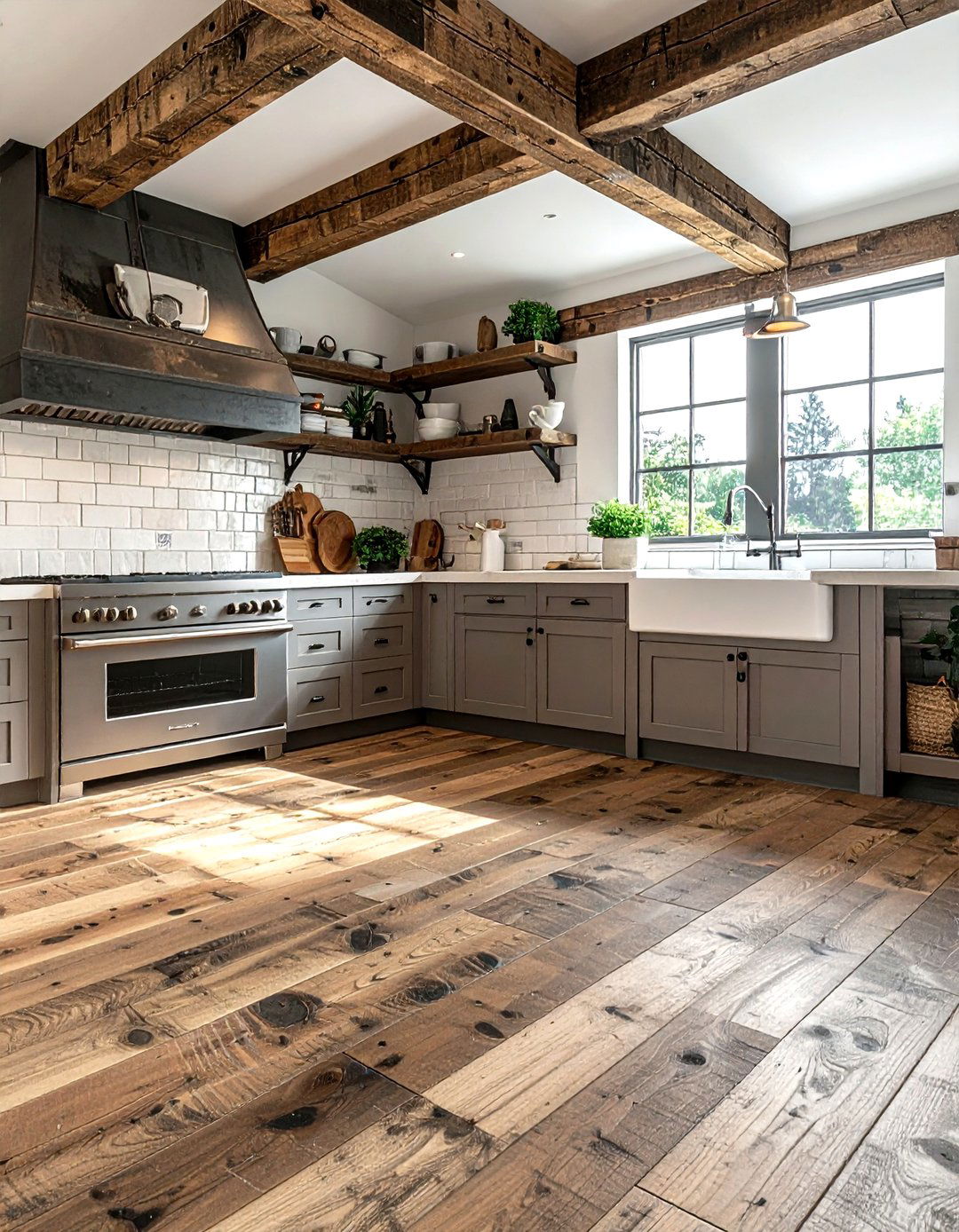 Rustic Barnwood Vinyl Plank - 30 vinyl floor kitchen ideas