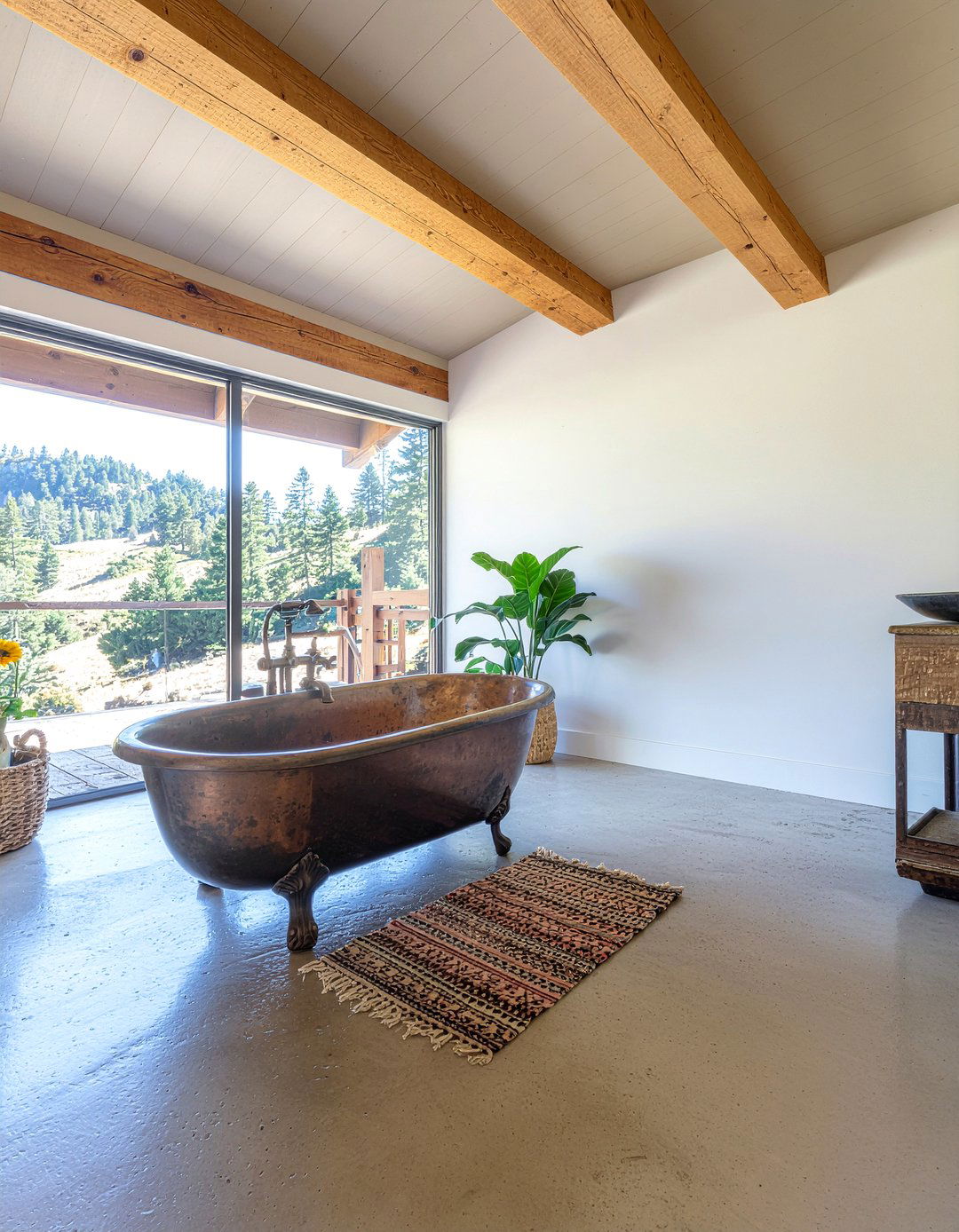 Rustic Bathroom Concrete - 30 bathroom concrete floor ideas