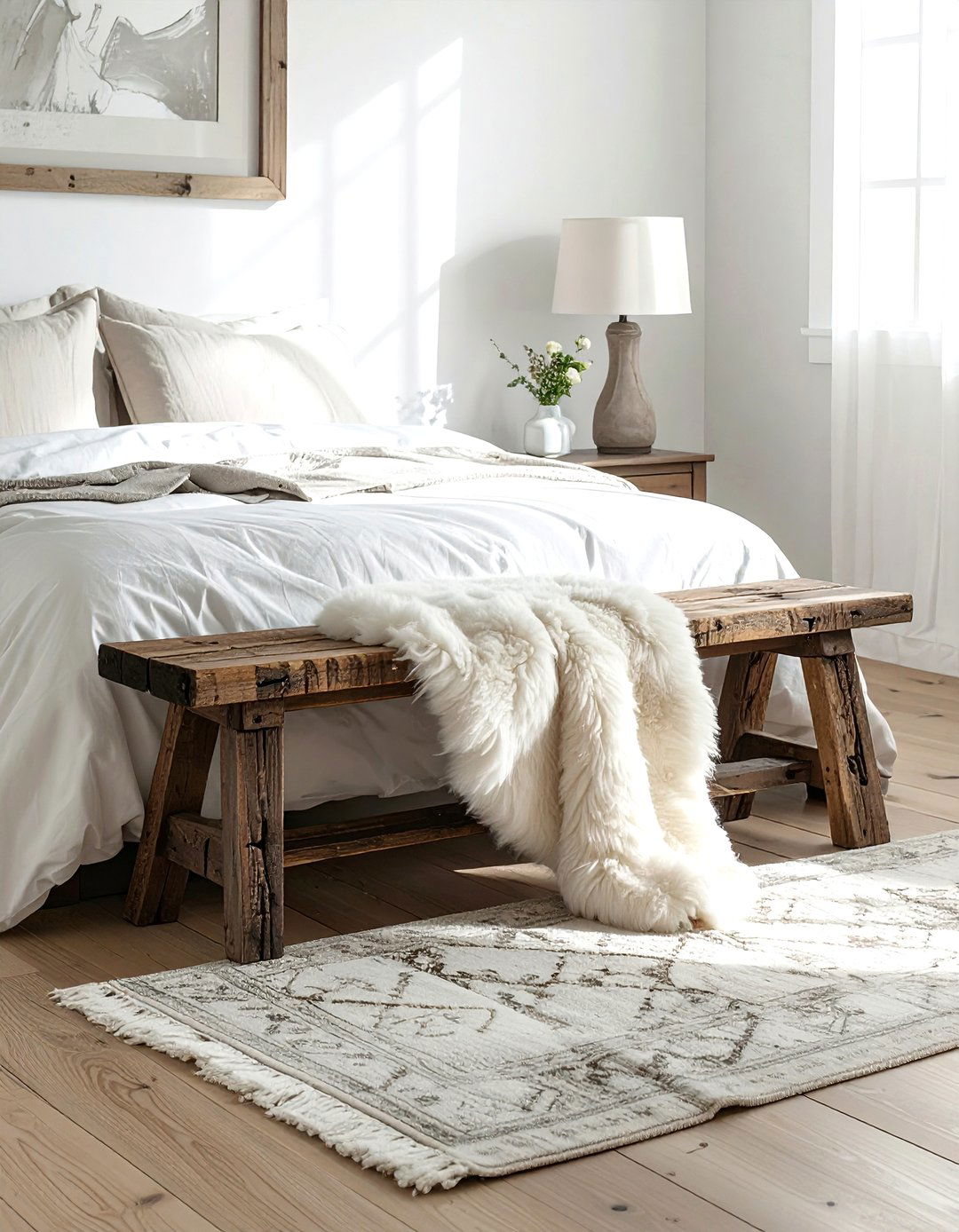 Rustic Bedroom Bench - 30 bedroom finishing touches ideas