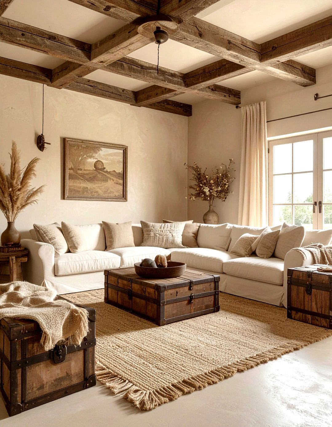 Rustic Beige Living Room - 30 living room beige walls