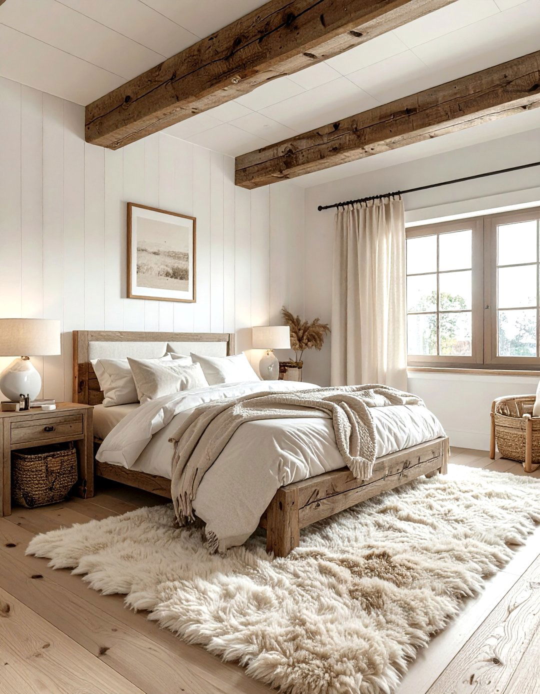 Rustic Beige White Bedroom - 30 beige and white bedroom ideas