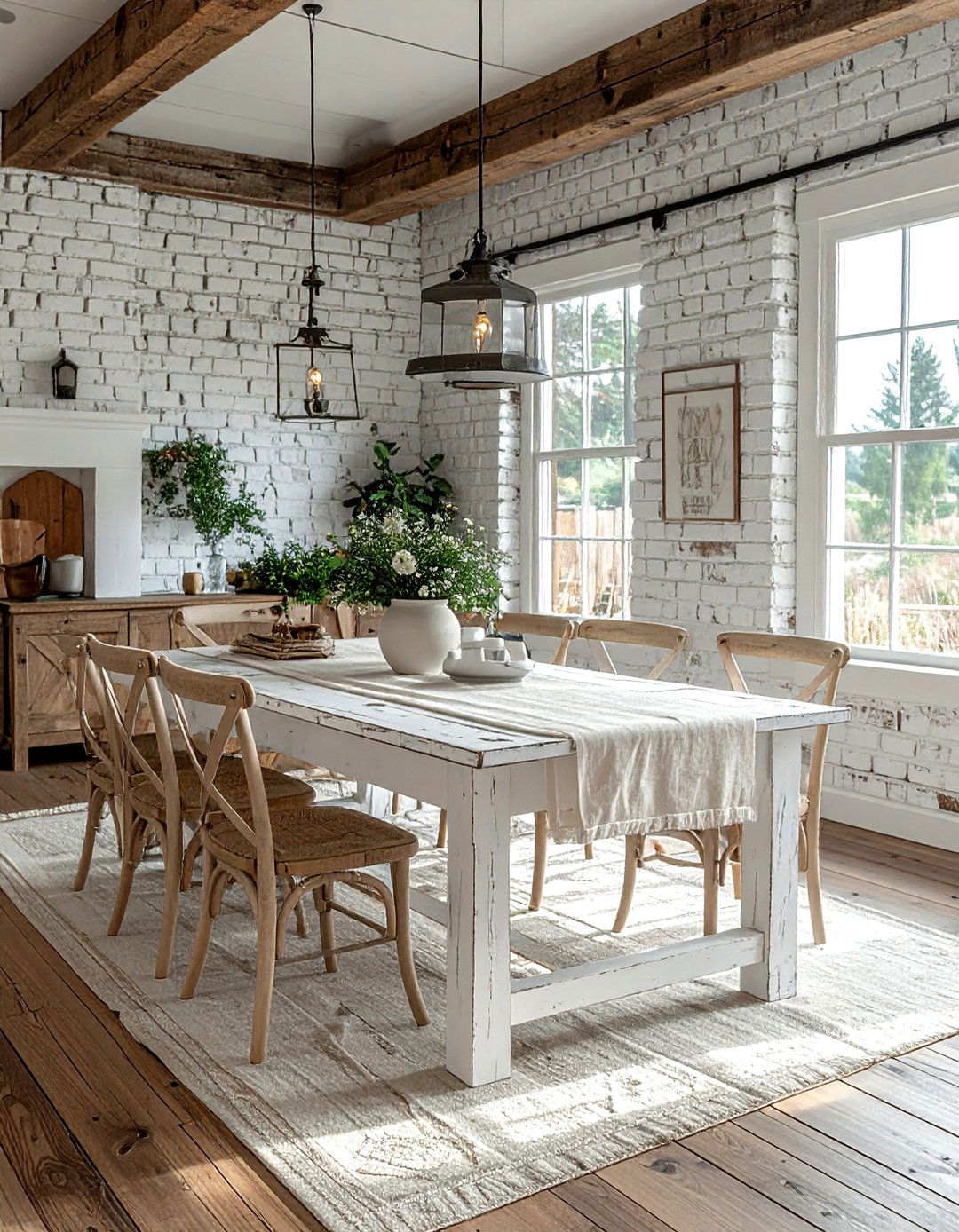 Rustic Beige White Dining Room - 30 beige and white dining room ideas
