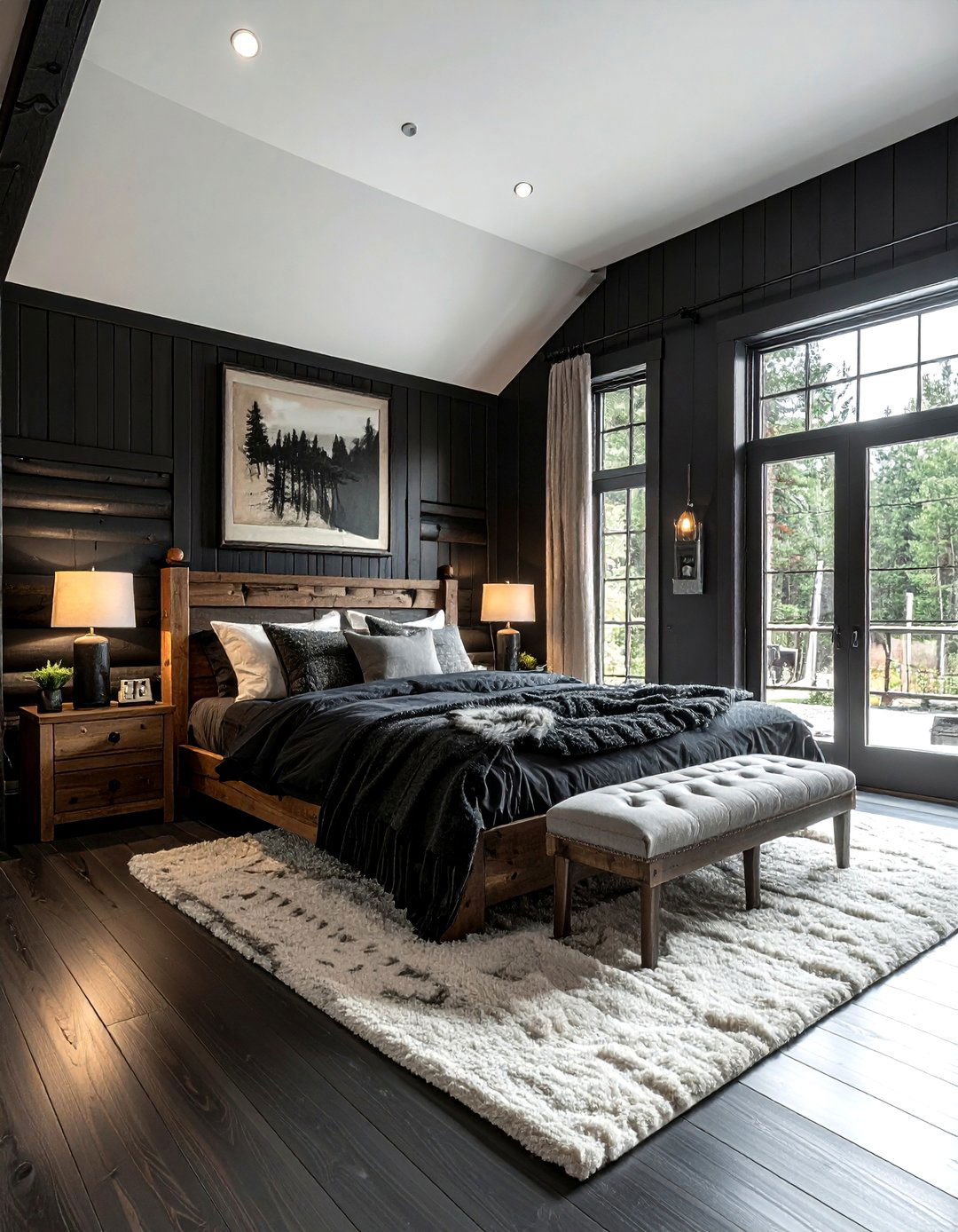 Rustic Black Cabin Bedroom - 30 rustic black bedroom ideas