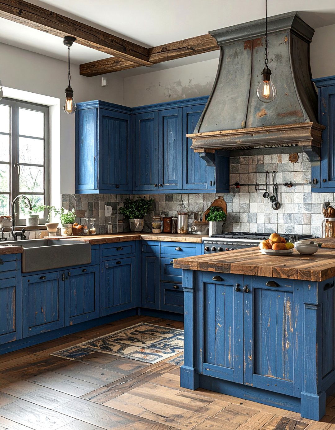 Rustic Blue Kitchen Cabinets - 30 blue kitchen cabinet ideas