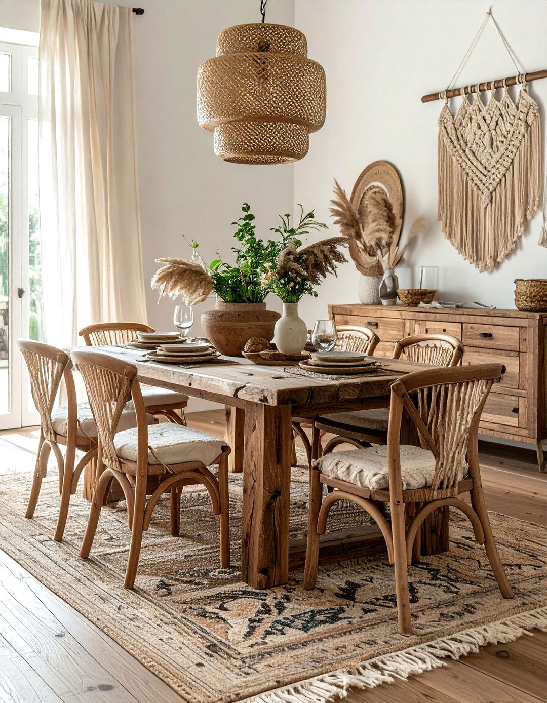 Rustic Boho Dining Room - 30 Bohemian dining room ideas