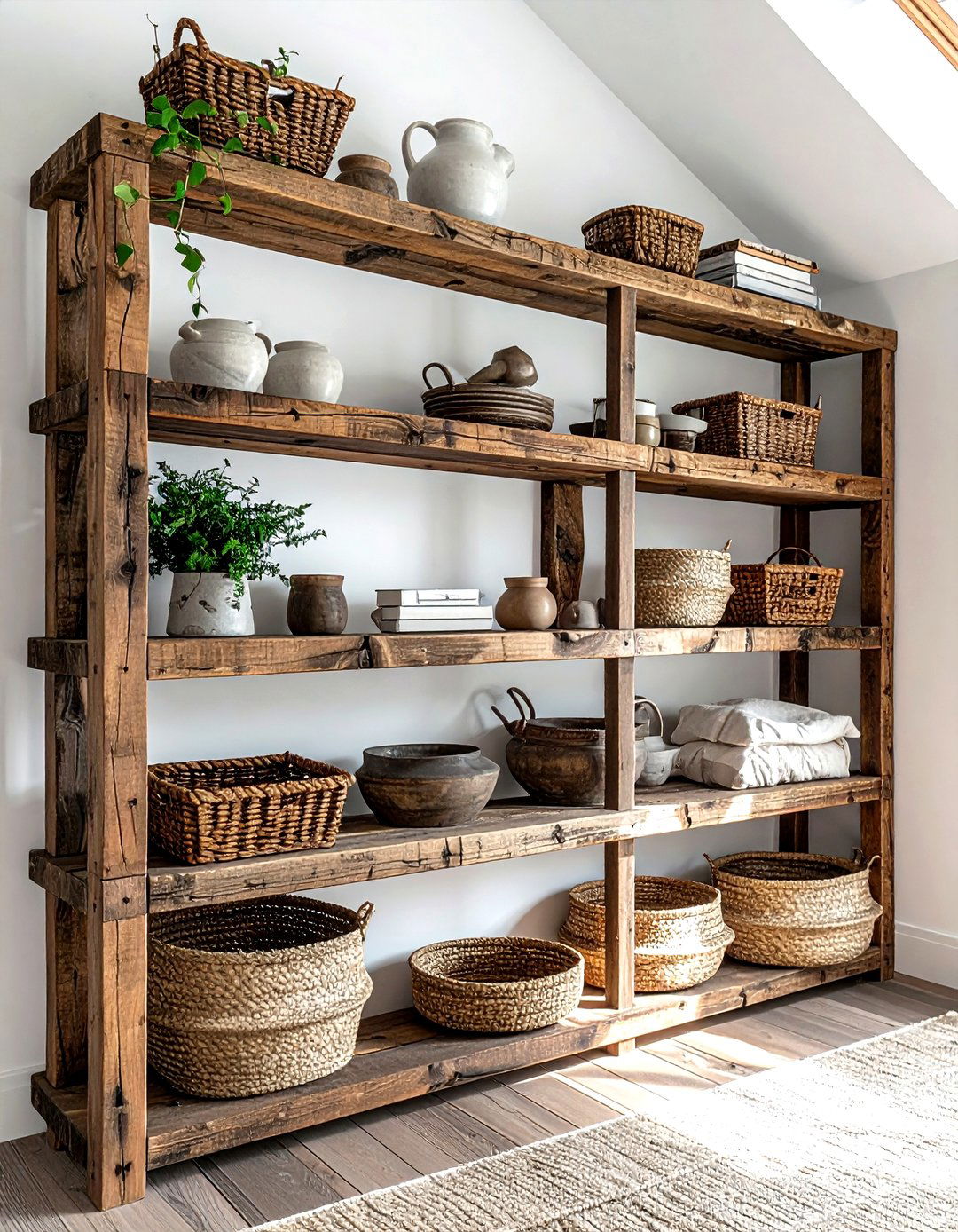 Rustic Bookshelf - 30 bookshelf decor ideas