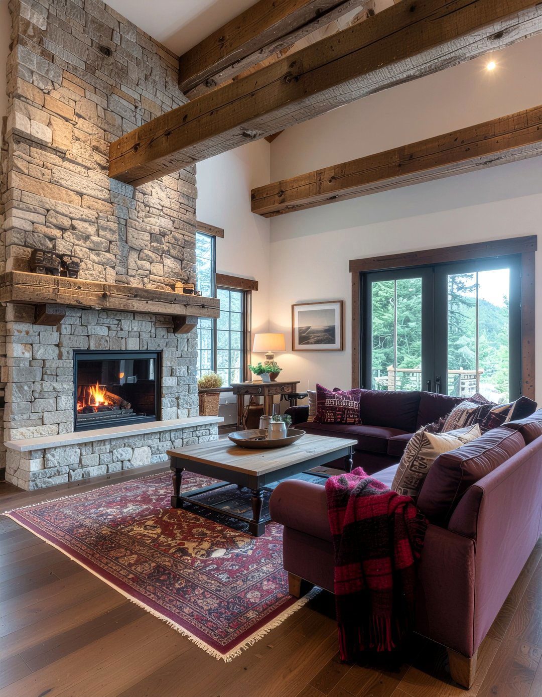 Rustic Burgundy Living Room - 30 burgundy living room ideas