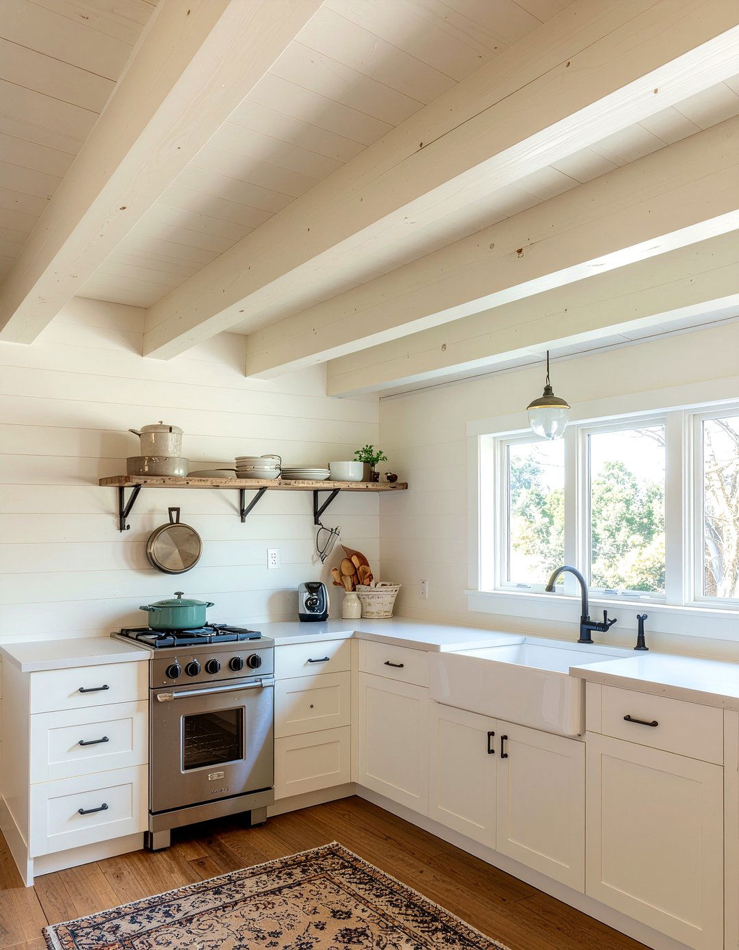 Rustic Ceiling Joists - 30 English cottage kitchen ideas
