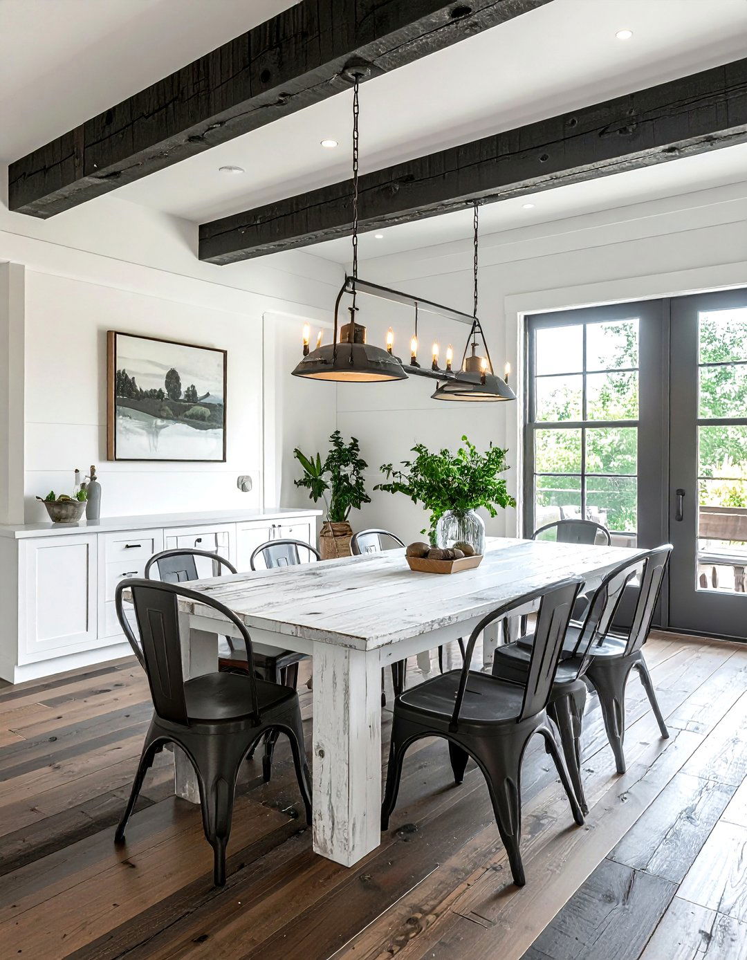 Rustic Charcoal White Wood Dining Room - 30 charcoal and white dining room ideas