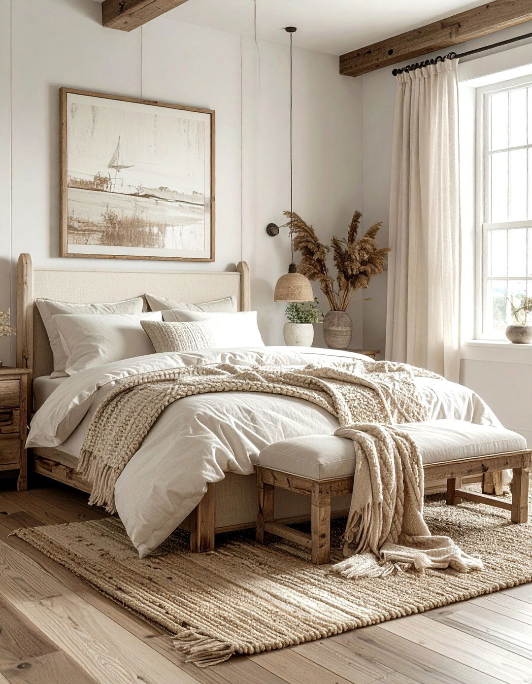 Rustic Coastal Bedroom - 30 coastal cream bedroom ideas