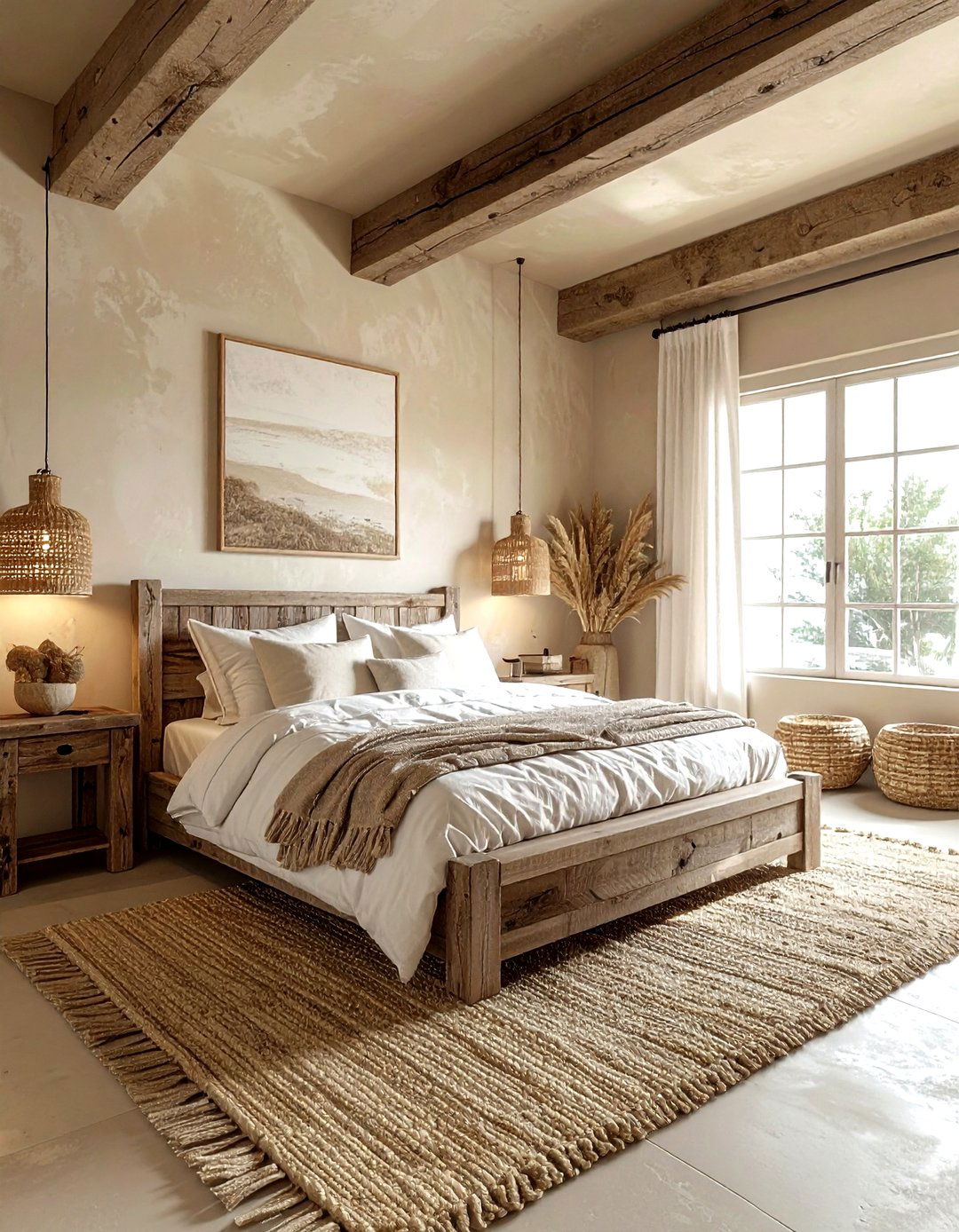 Rustic Coastal Bedroom - 30 coastal beige bedroom ideas