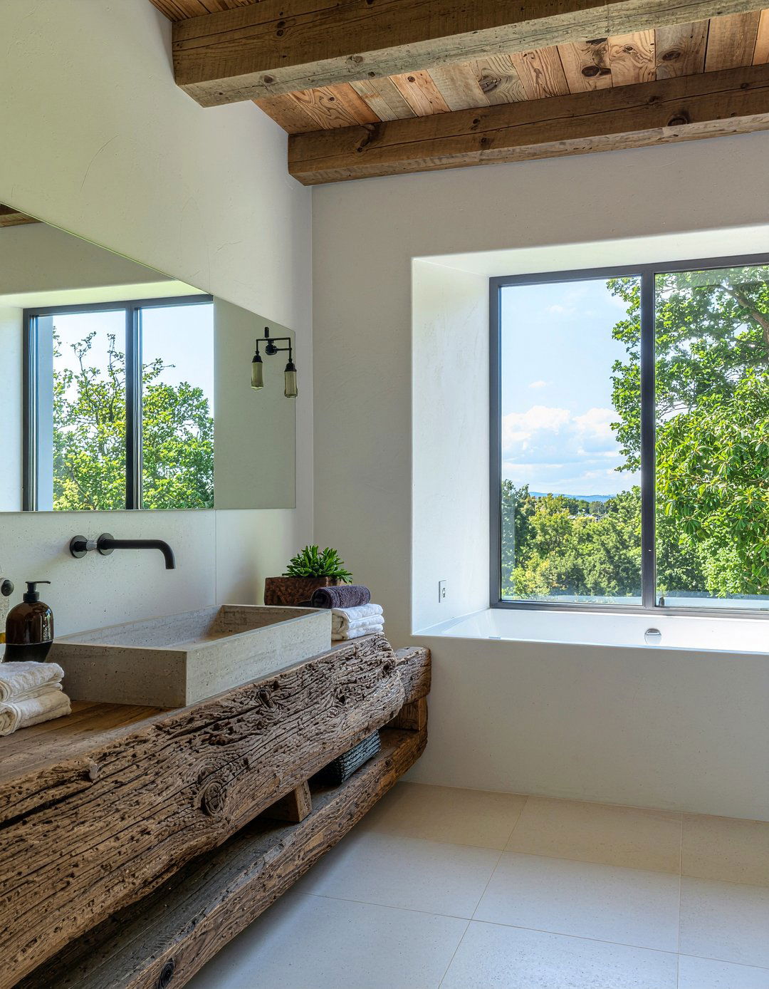 Rustic Contemporary Bathroom - 30 bathroom style mixing ideas