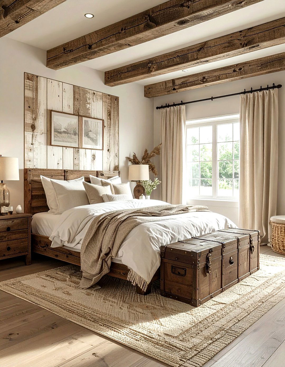 Rustic Cream Bedroom - 30 farmhouse cream bedroom ideas