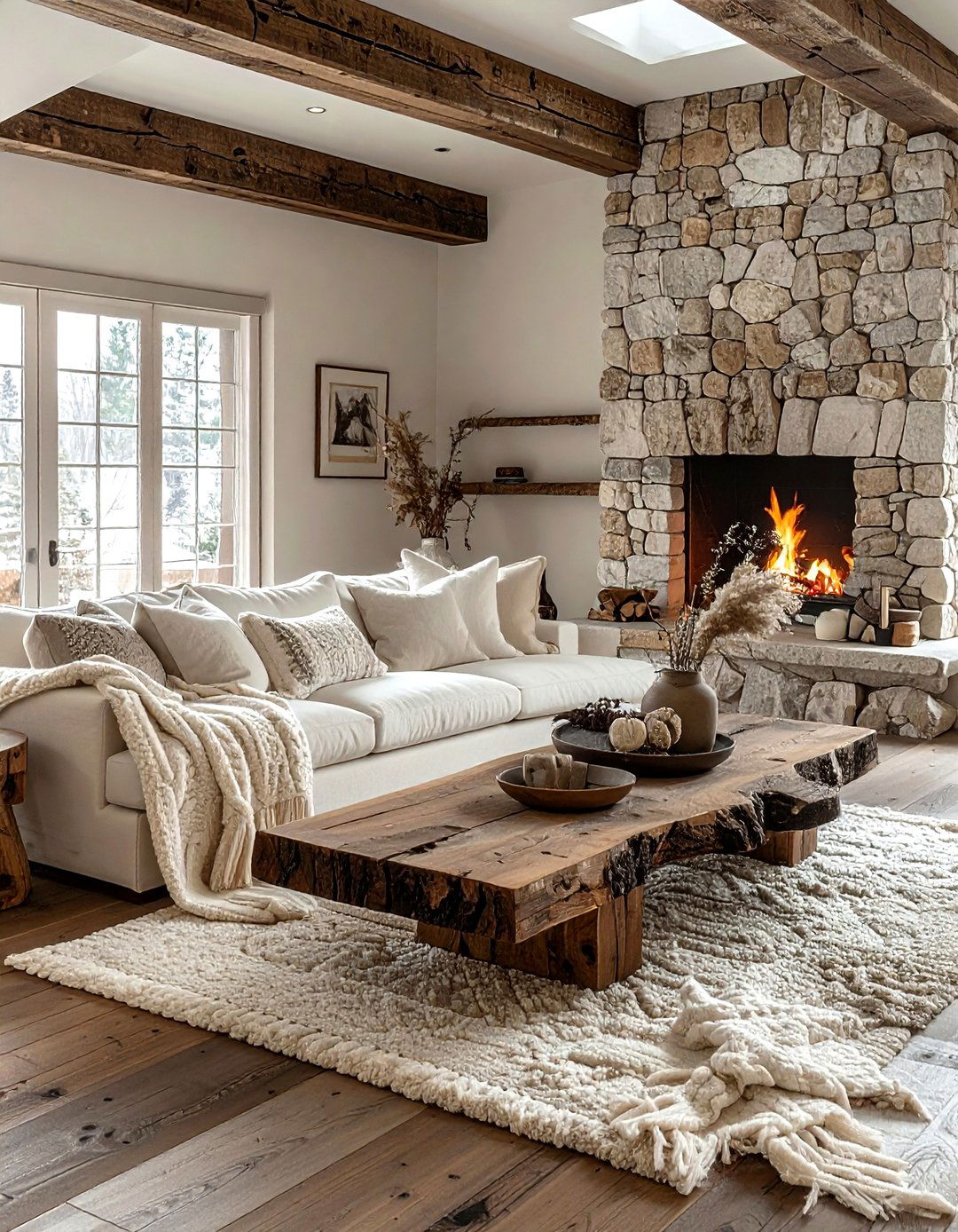 Rustic Cream Living Room - 30 cream living room furniture ideas