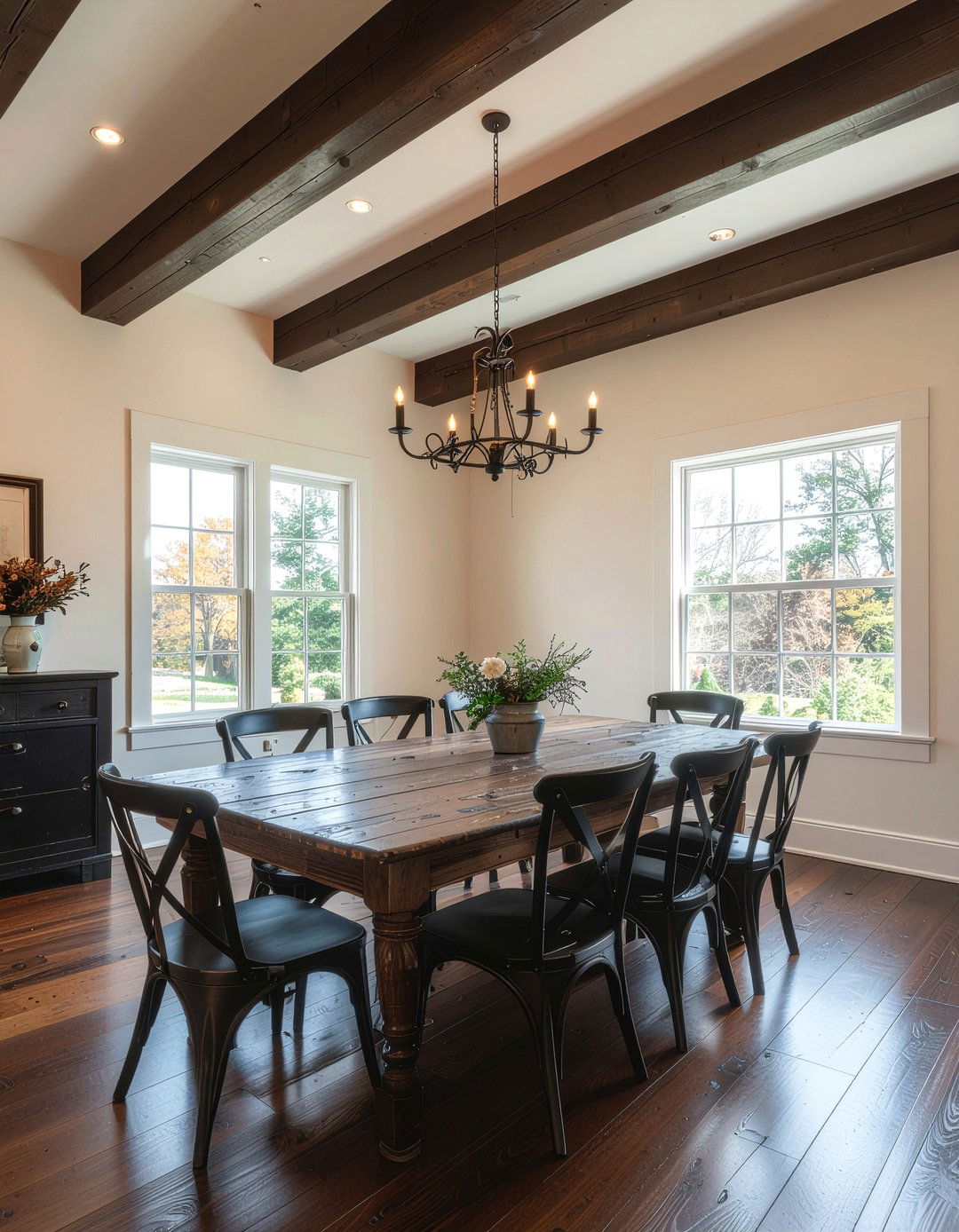 Rustic Dining Room Beams - 30 new construction dining room ideas