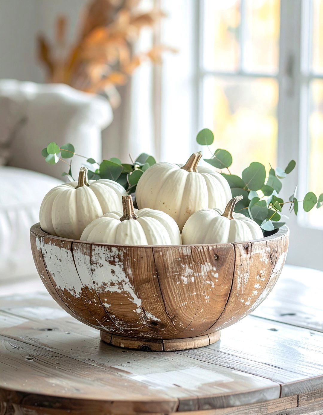 Rustic Distressed Dough Bowl - 30 wooden bowl ideas