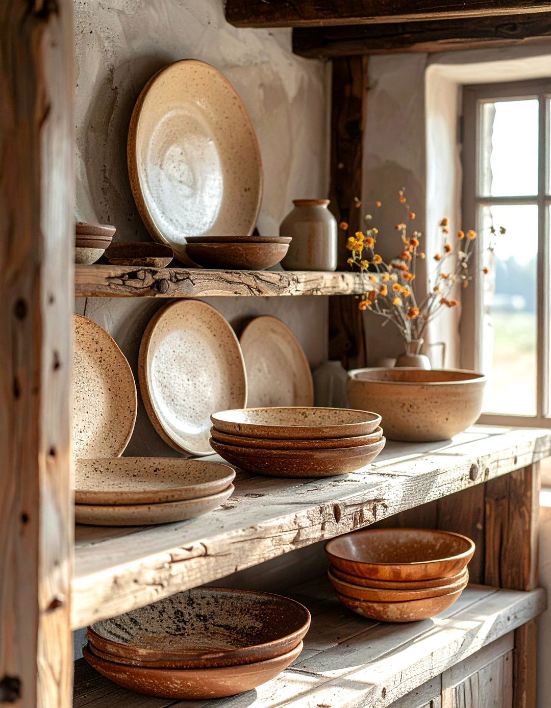 Rustic Earthenware Plates - 30 pottery decor ideas