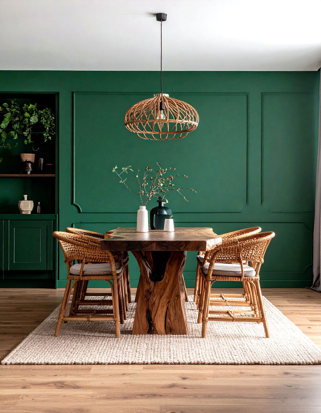 Rustic Emerald Green Dining Room - 30 emerald dining room decor ideas
