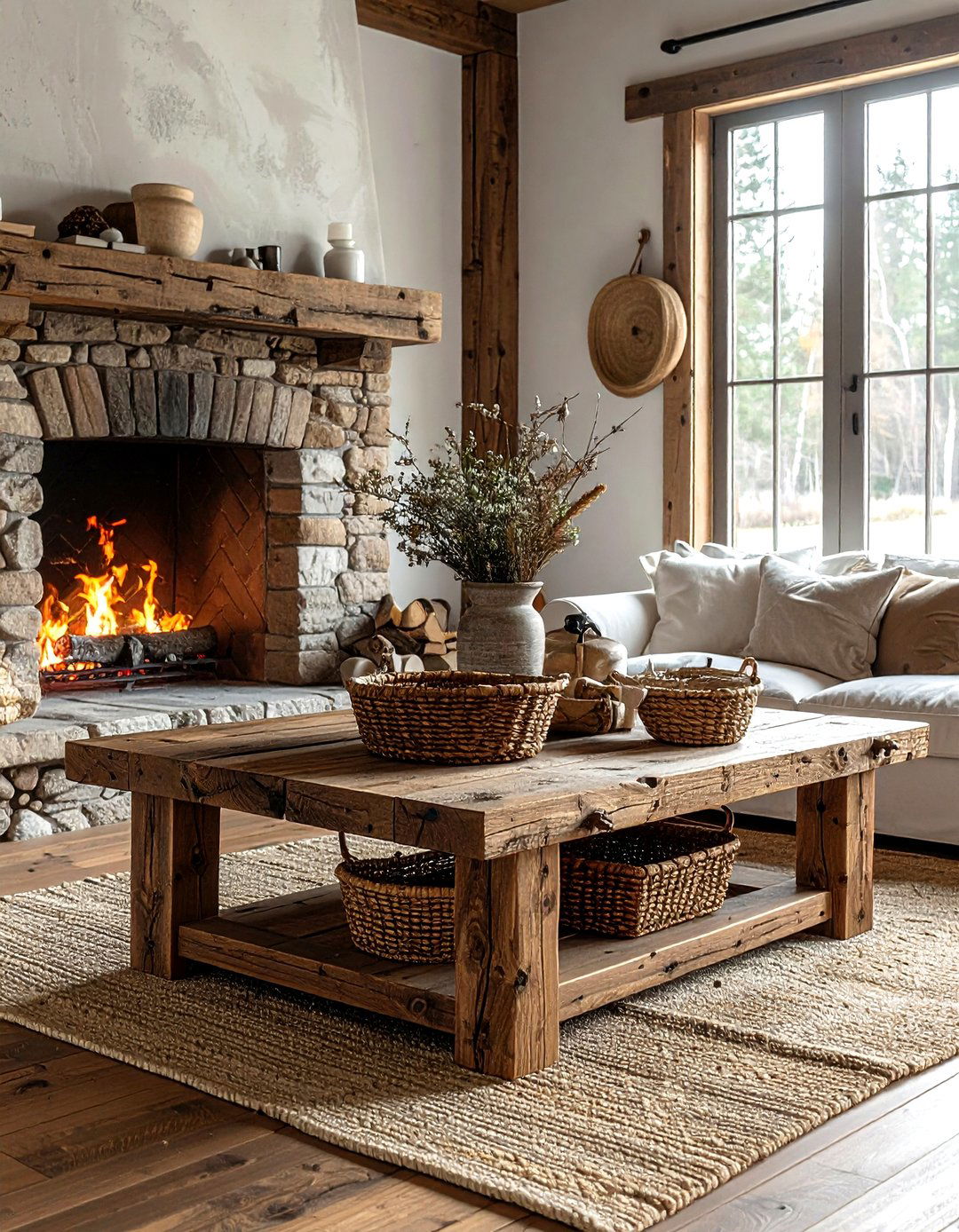 Rustic Farmhouse Coffee Table - 30 living room wood coffee tables
