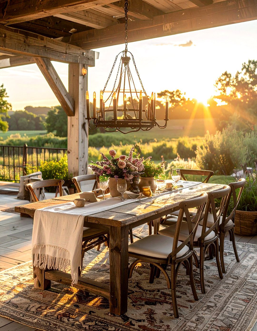 Rustic Farmhouse Dining Room - 30 dining room dimmer ideas