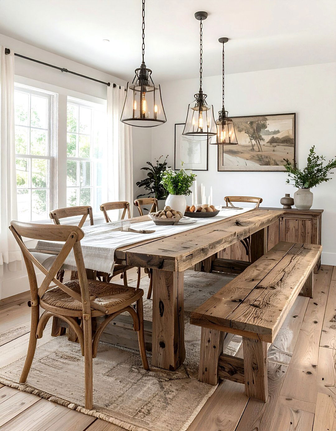 Rustic Farmhouse Dining Table - 30 surprising dining room ideas