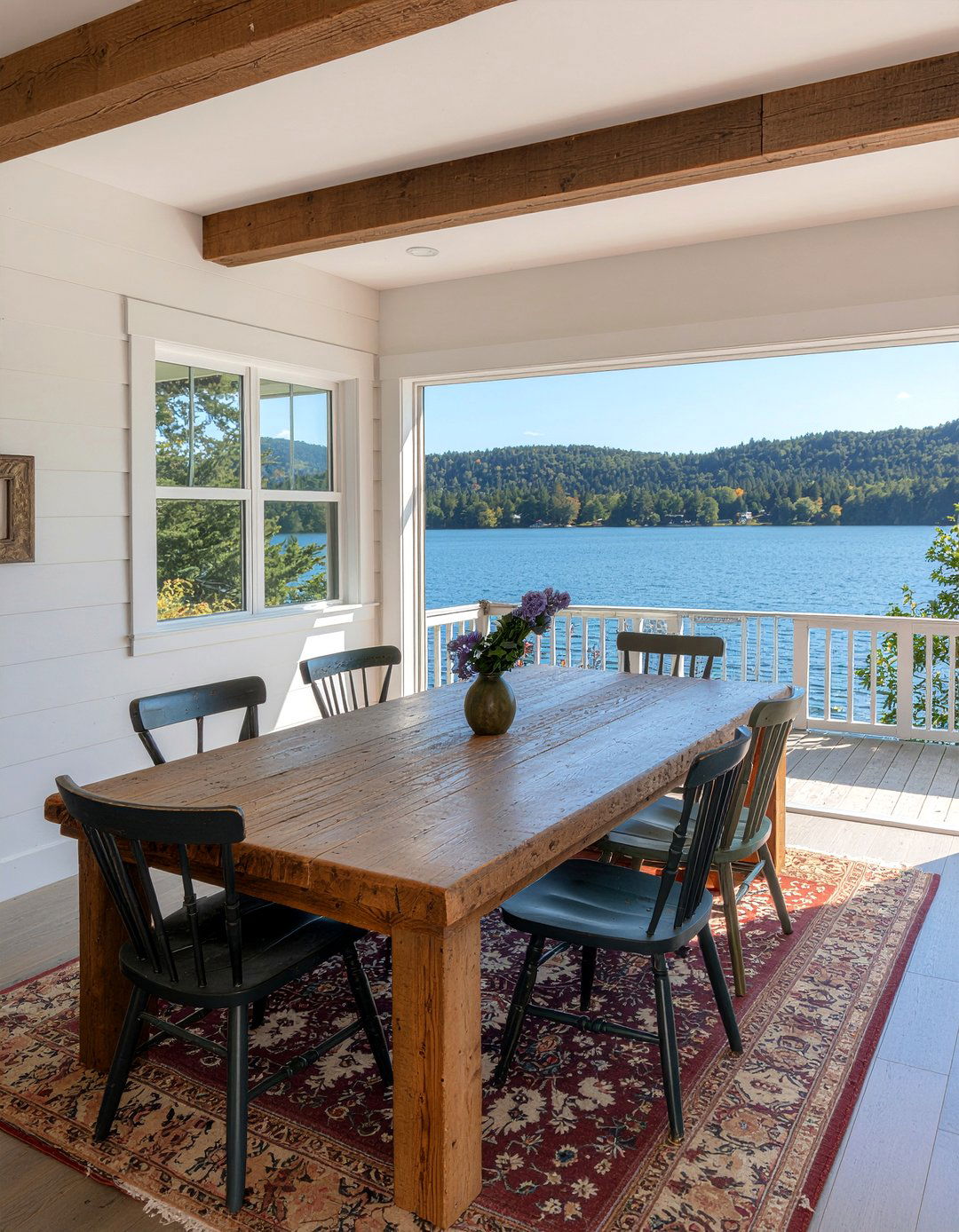 Rustic Farmhouse Lake Dining - 30 lakeside dining room ideas