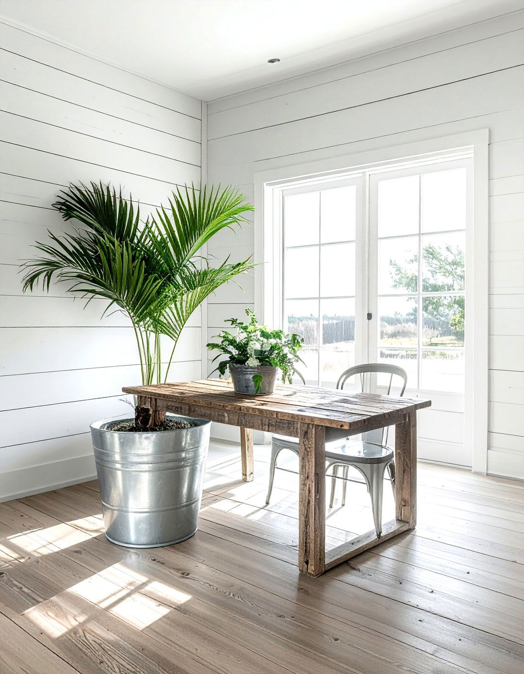 Rustic Farmhouse Palm Space - 30 dining room palm ideas