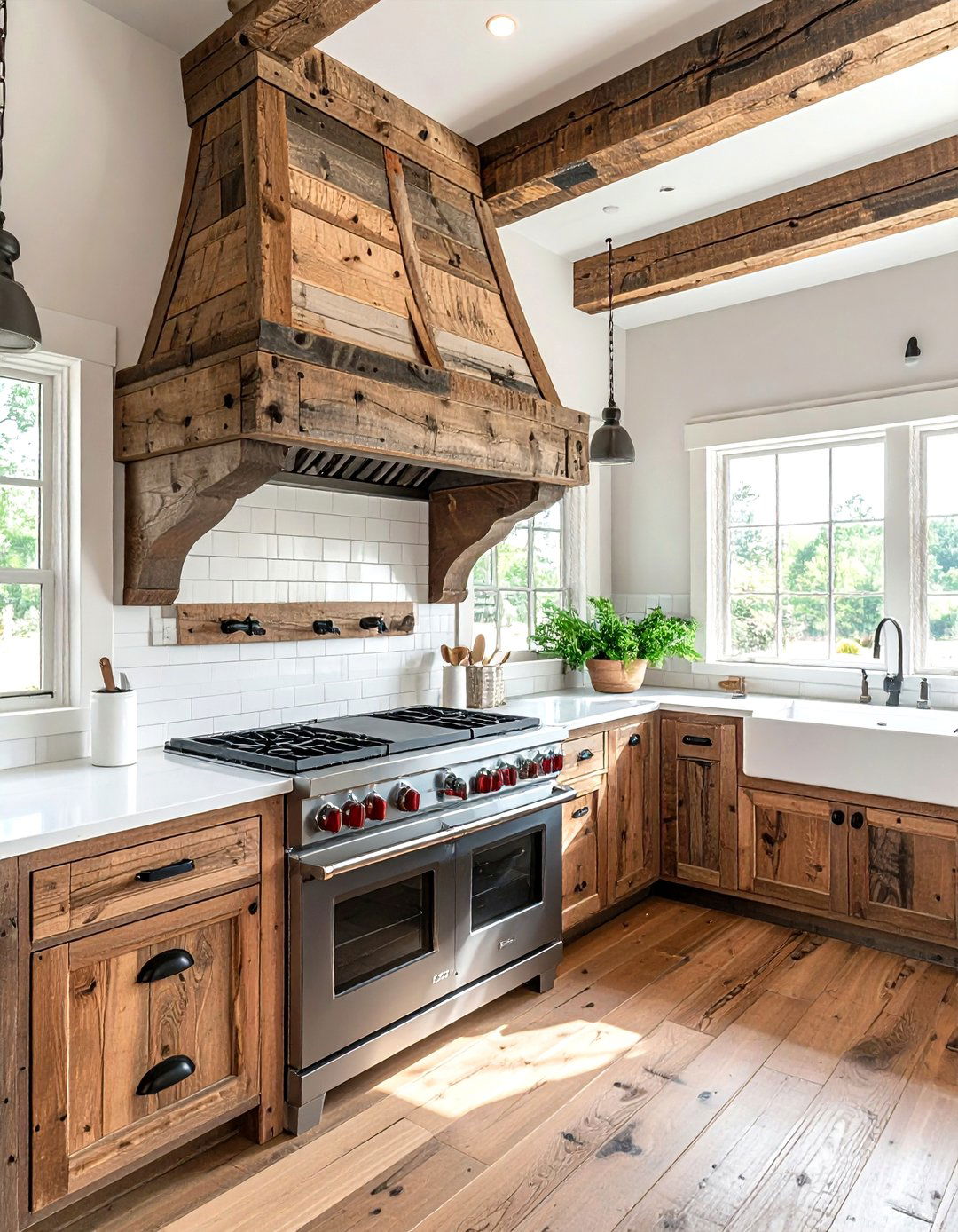 Rustic Farmhouse Range Hood - 30 under cabinet hood kitchen ideas