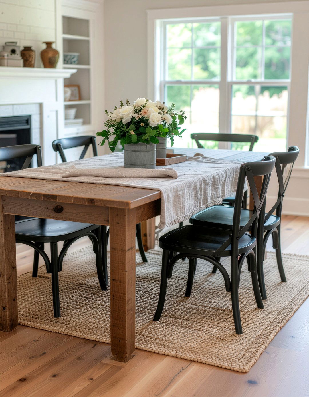 Rustic Farmhouse Table - 30 dining room makeover ideas