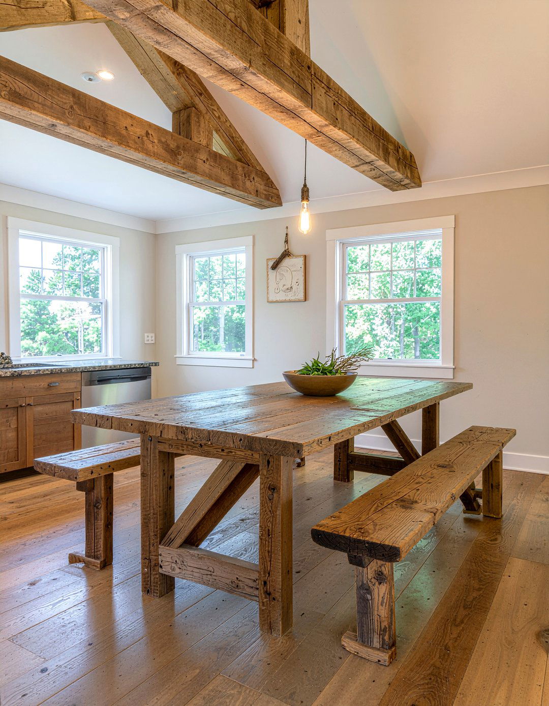 Rustic Farmhouse Table With Benches - 30 dining table for 10 ideas