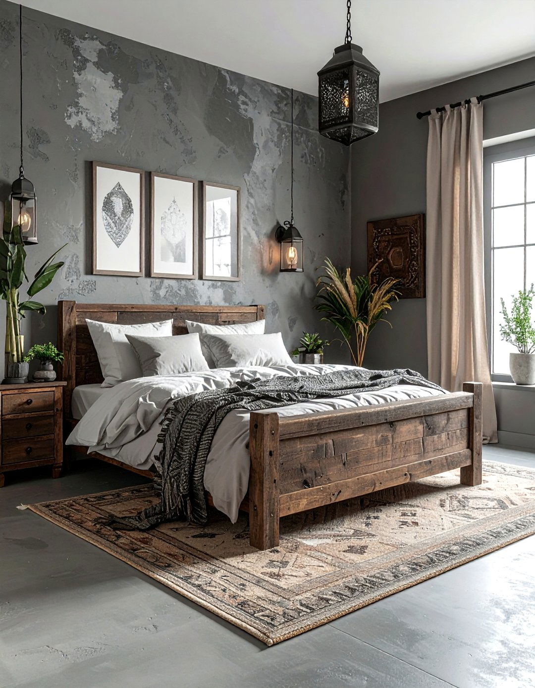 Rustic Gray Bohemian Bedroom - 30 bohemian gray bedroom ideas