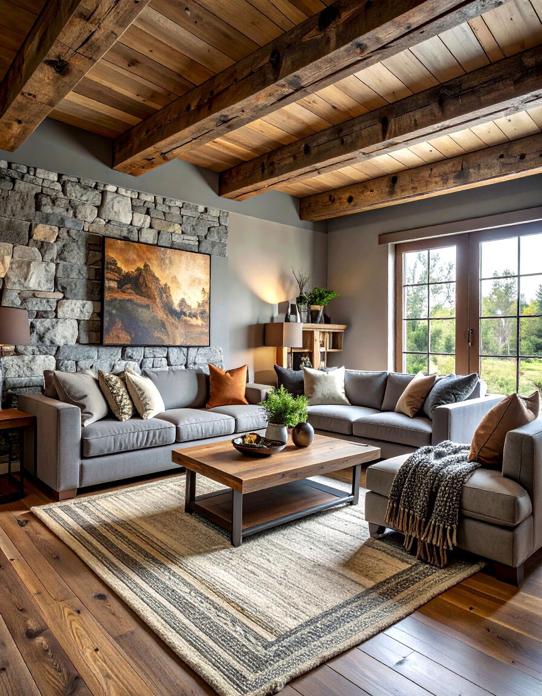 Rustic Gray Living Room - 30 gray living room design ideas