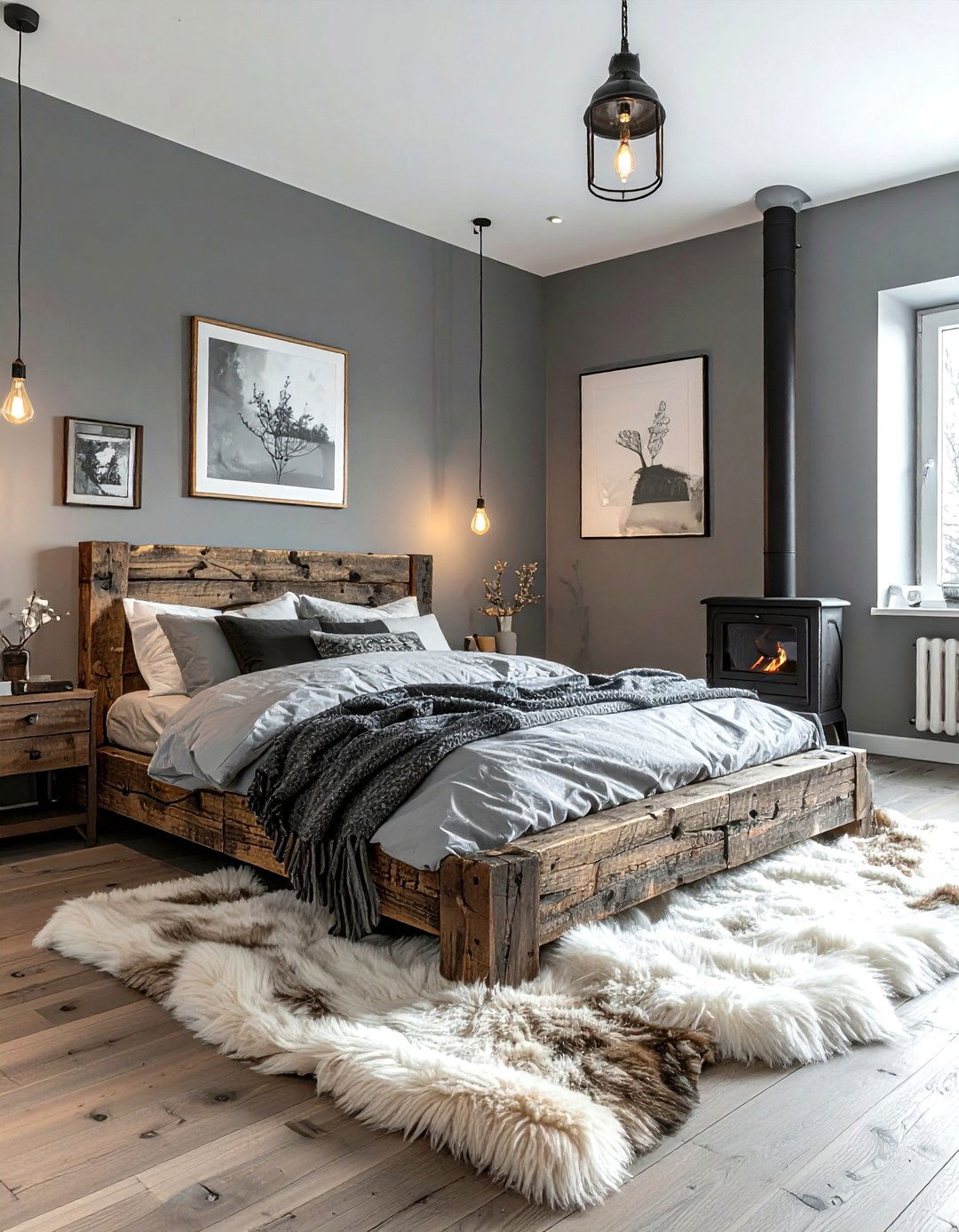 Rustic Gray Scandinavian Bedroom - 30 scandinavian gray bedroom ideas