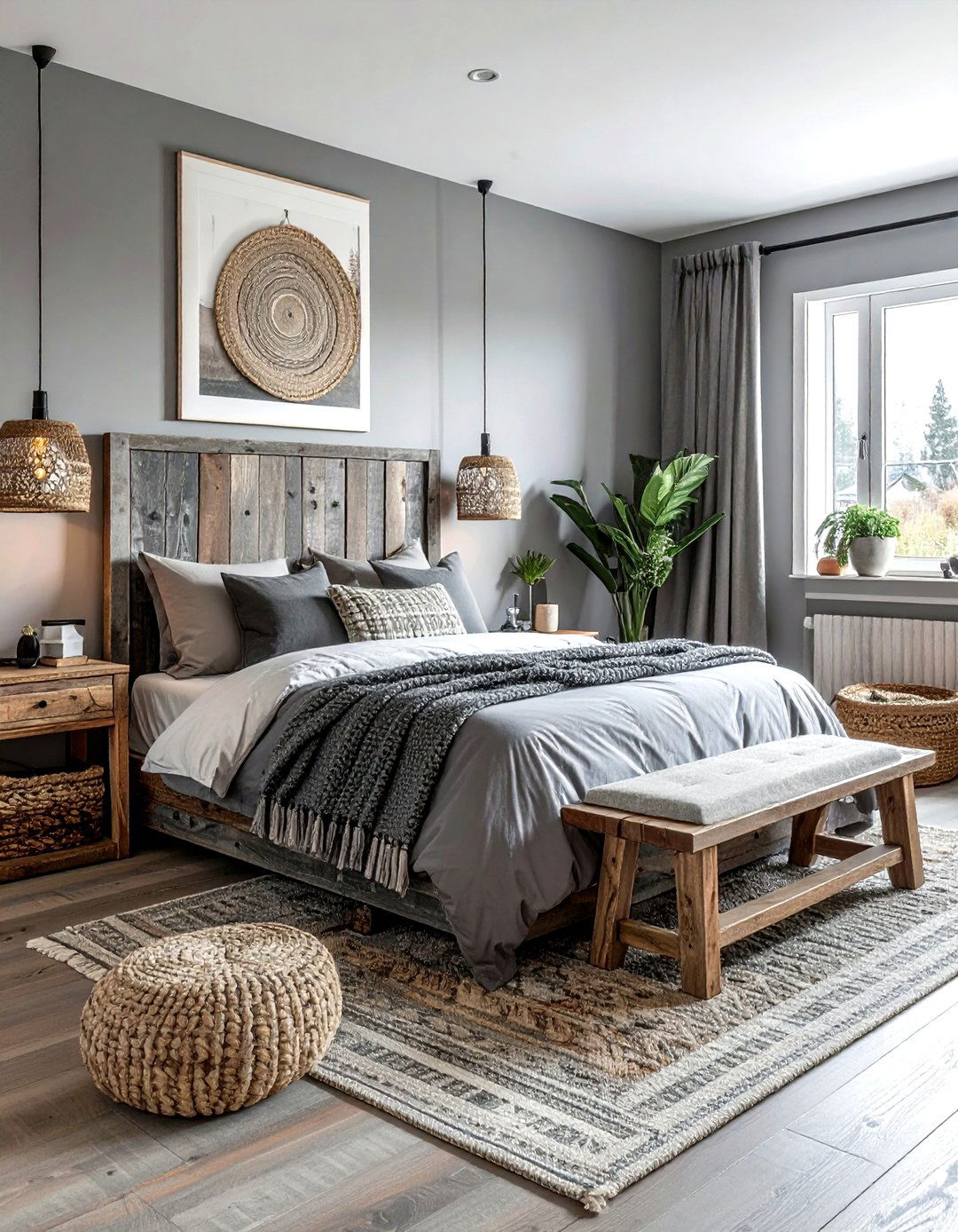 Rustic Grey Bohemian Bedroom - 30 bohemian grey bedroom ideas