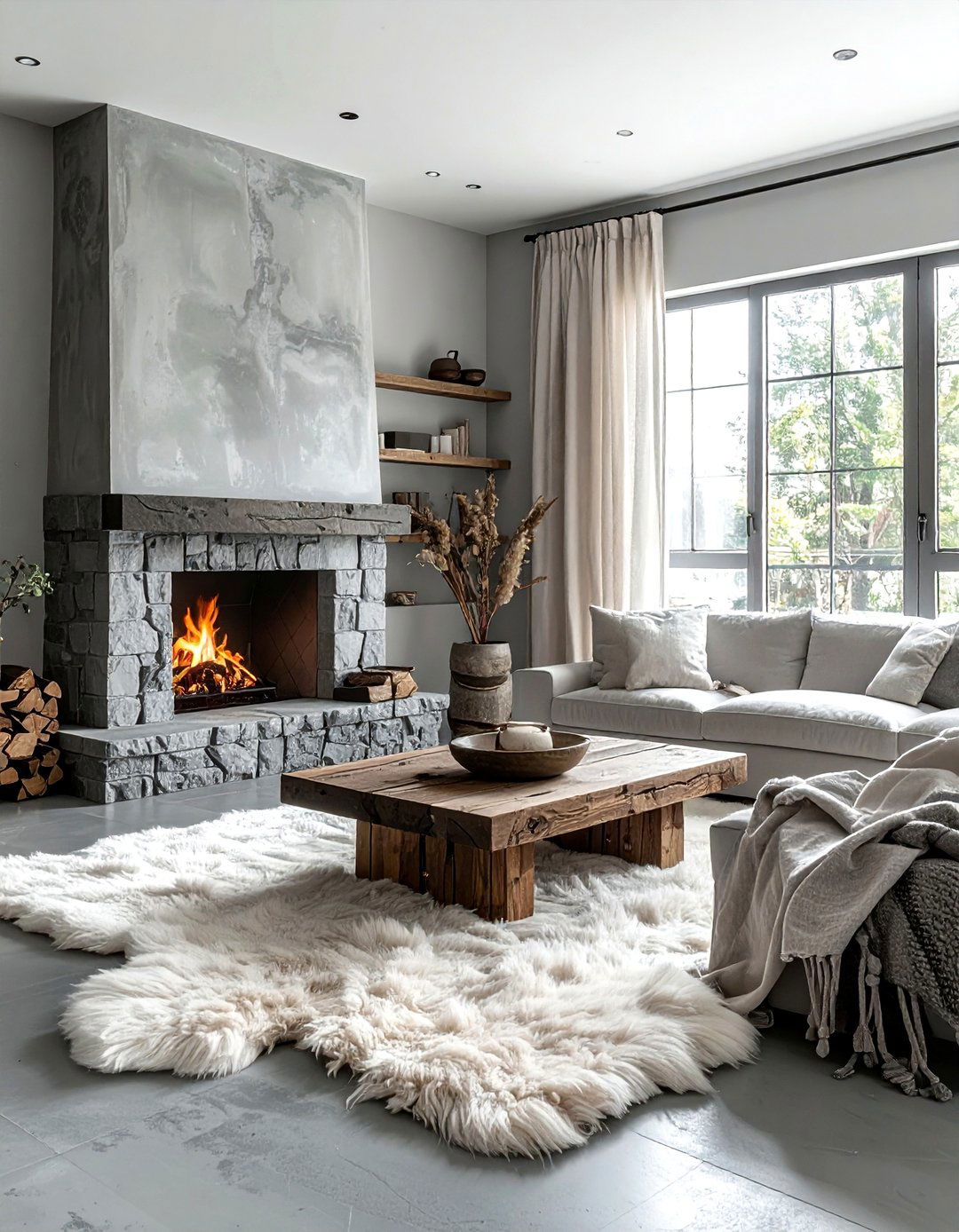 Rustic Grey Boho Living Room - 30 bohemian grey living room ideas