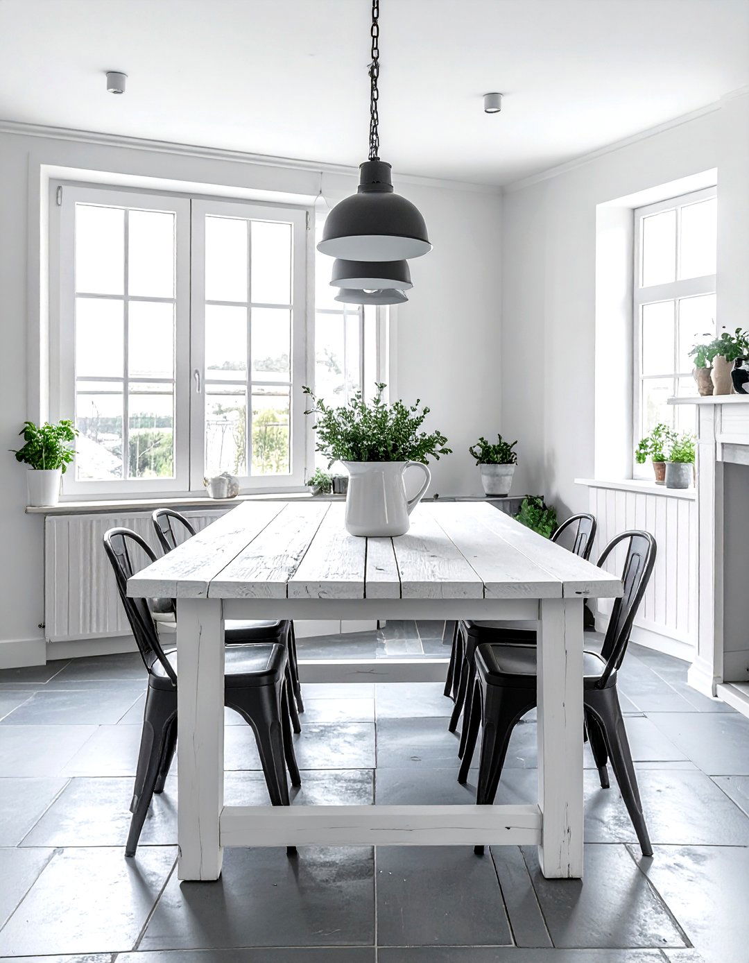Rustic Grey and White Dining Room - 30 grey and white dining room ideas