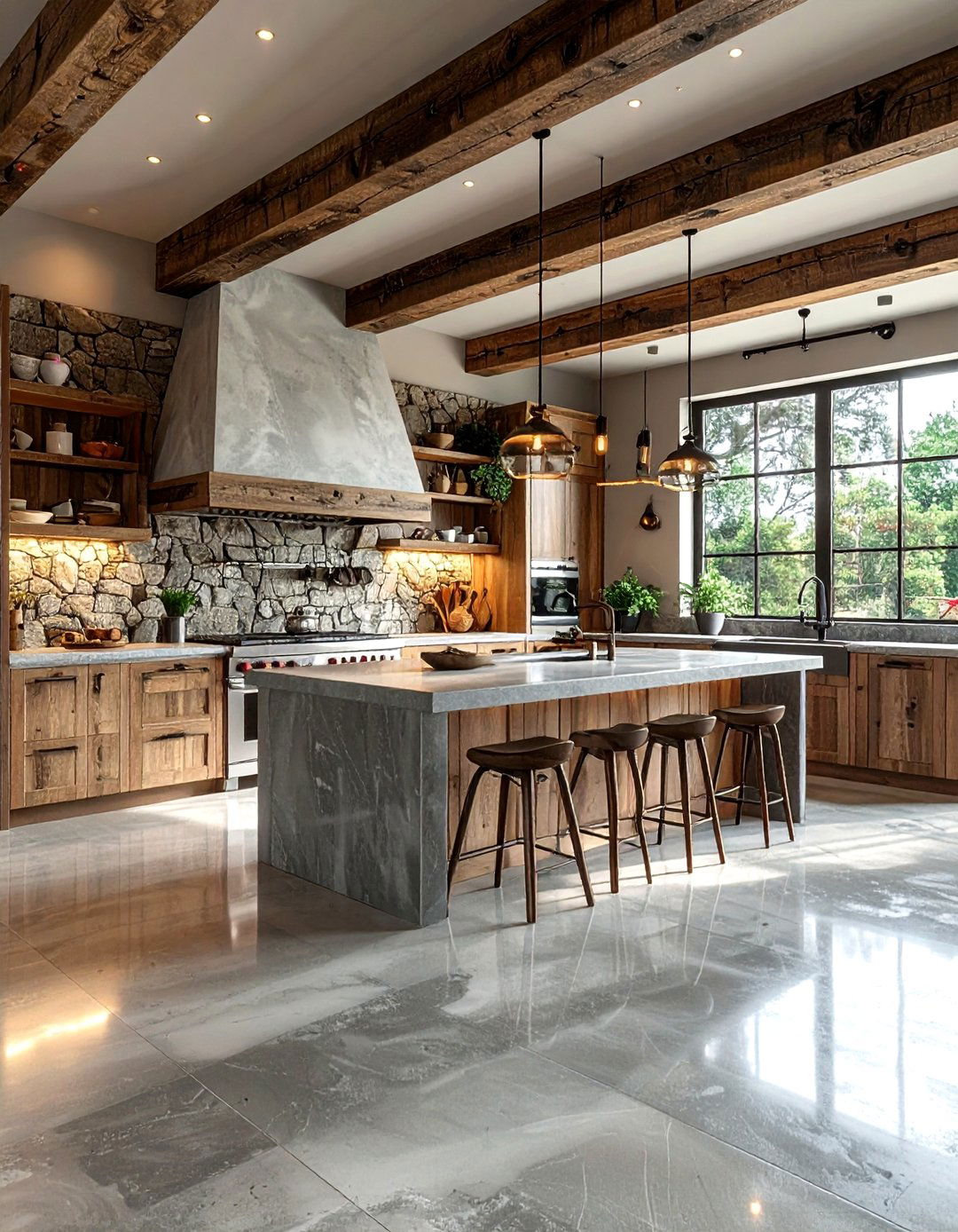 Rustic Kitchen Polished Concrete - 30 polished concrete floor kitchen ideas