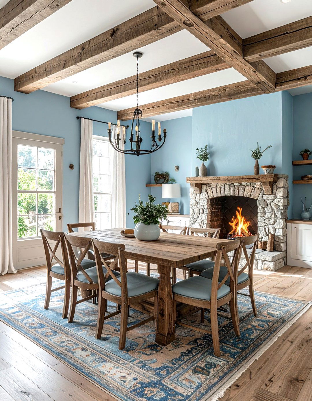 Rustic Light Blue Dining Room - 30 light blue dining room ideas