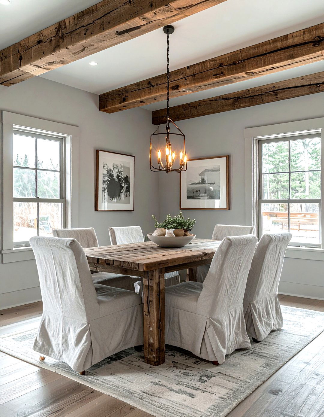 Rustic Light Gray Dining Room - 30 light gray dining room ideas