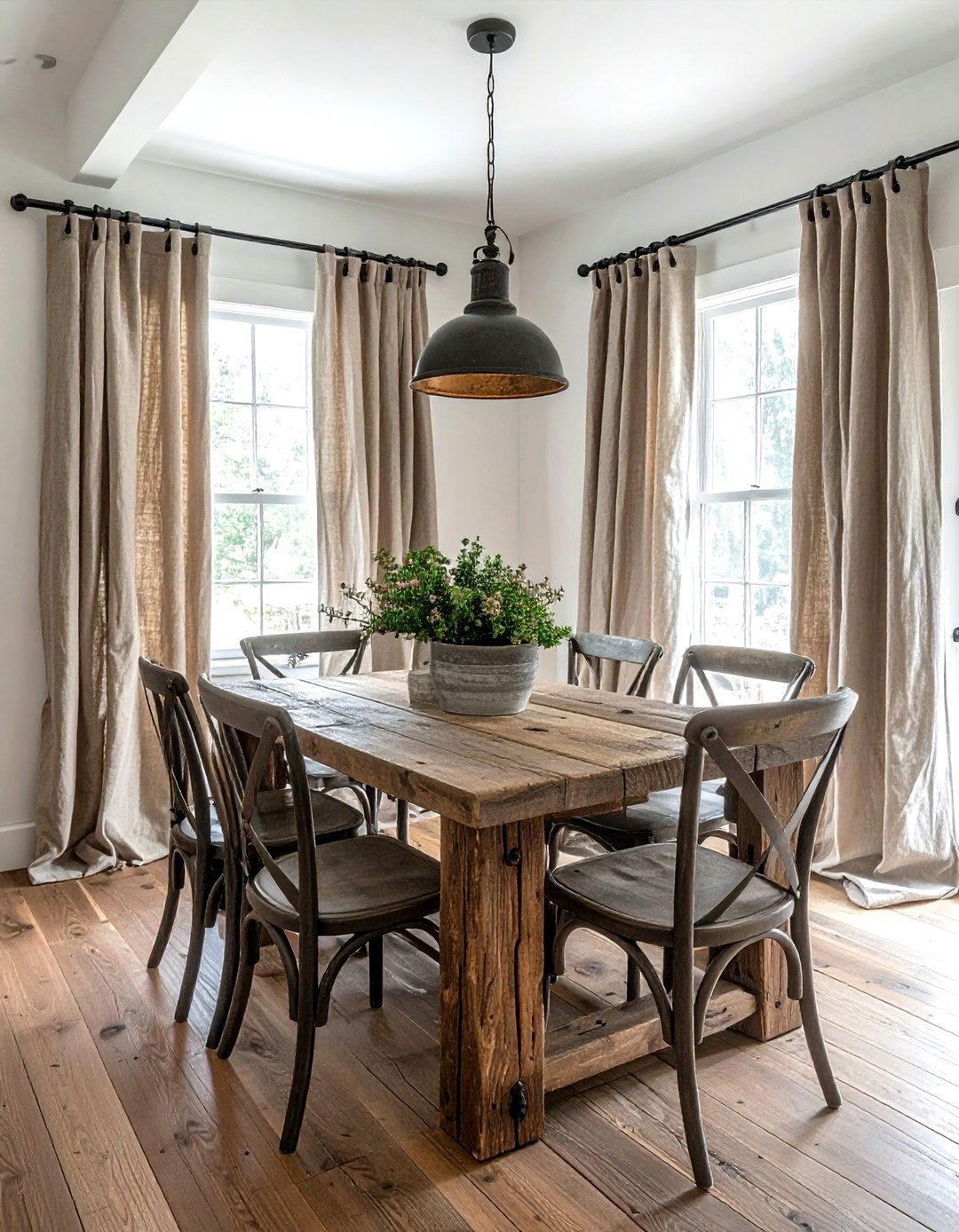 Rustic Linen Curtains Dining Room - 30 linen curtain dining room ideas