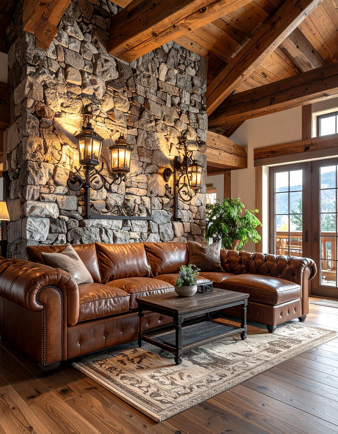 Rustic Living Room Iron Sconce - 30 living room sconce ideas