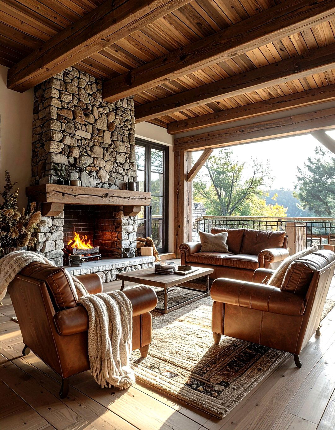 Rustic Living Room Terrace - 30 living room with terrace ideas