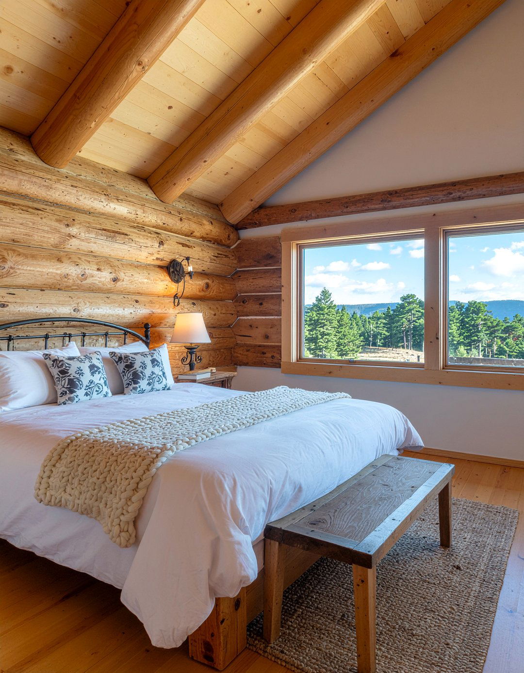 Rustic Log Cabin Bedroom - 30 mountain house bedroom ideas