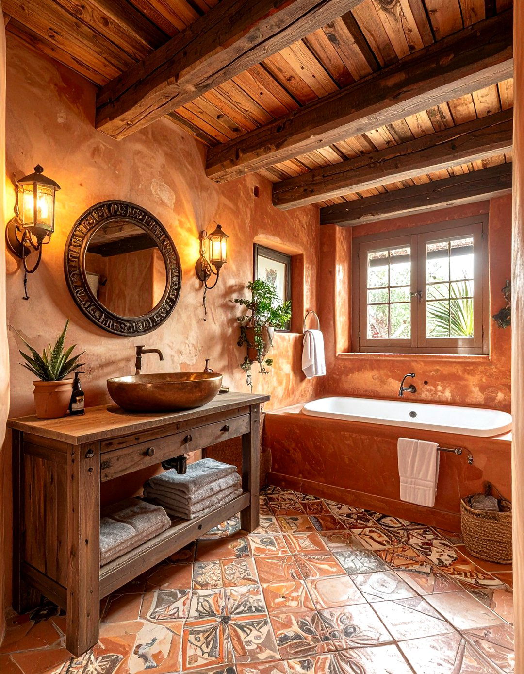 Rustic Mexican Bathroom - 30 Mexican tile bathroom ideas