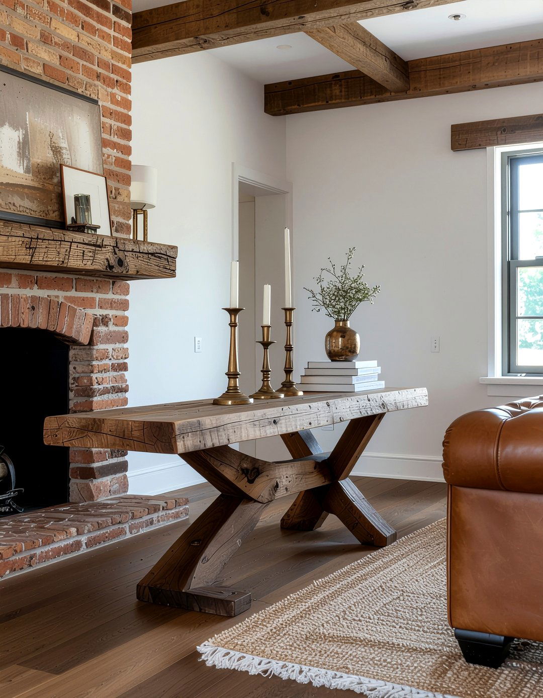 Rustic Oak Console Table - 30 living room oak furniture ideas