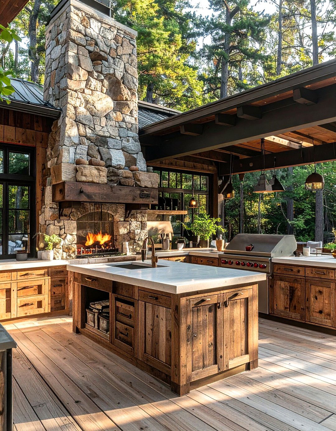Rustic Outdoor Kitchen - 30 backyard kitchen ideas