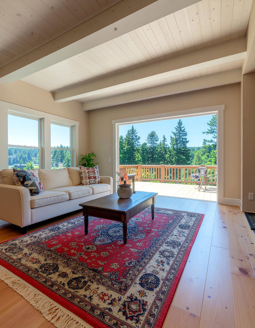 Rustic Pine Ceiling - 30 living room wood plank ceiling ideas
