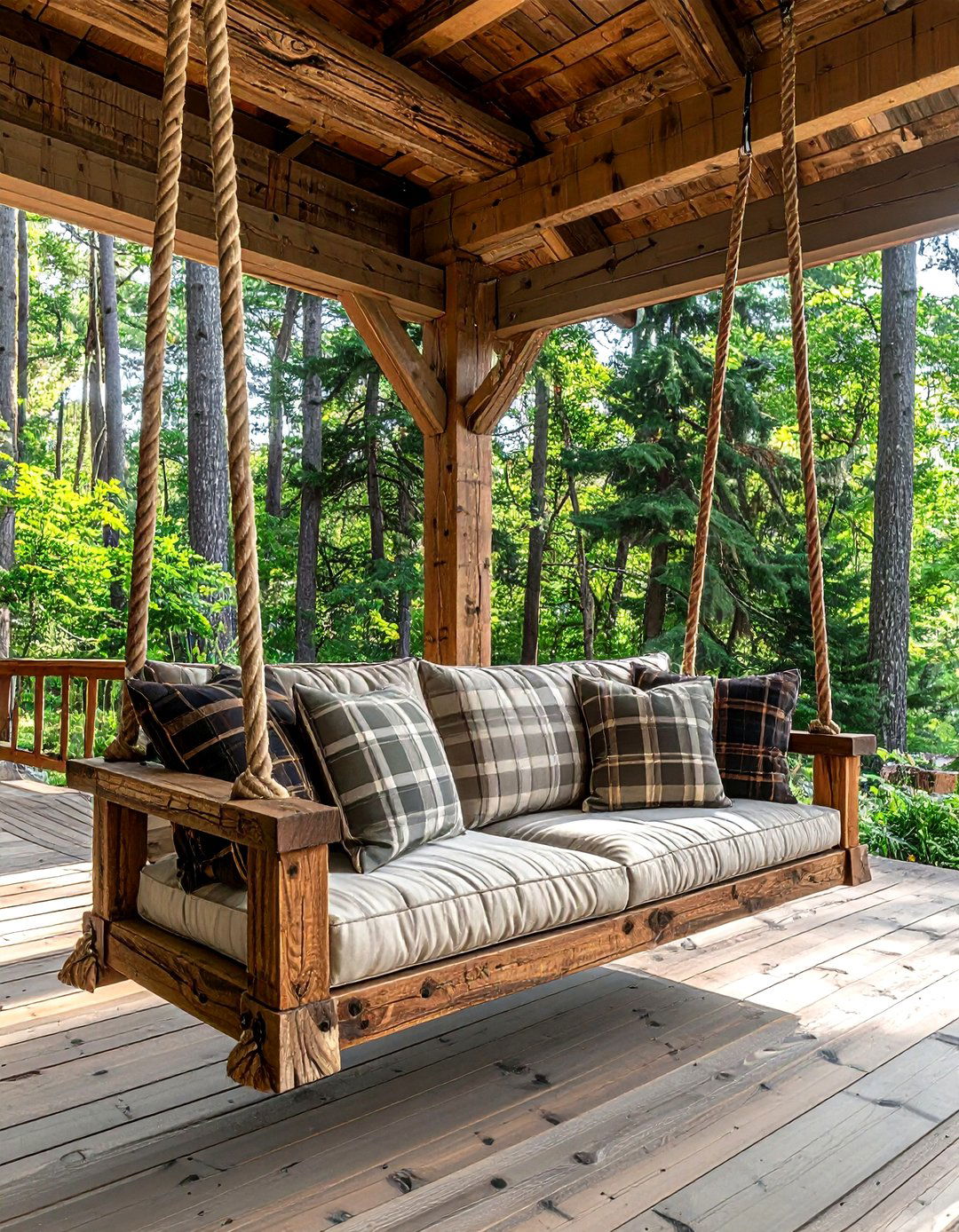 Rustic Porch Swings - 30 lodge decor ideas
