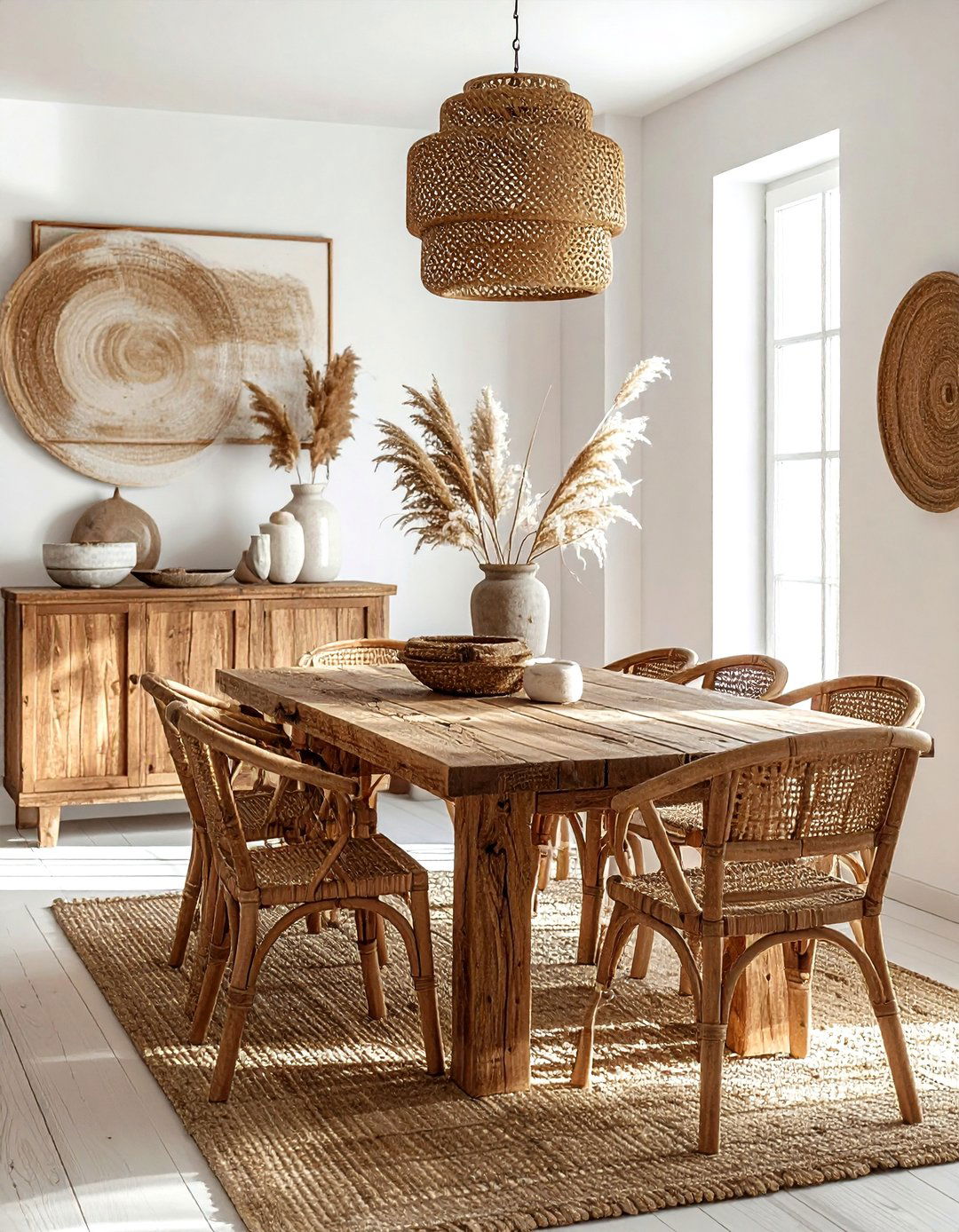 Rustic Rattan Dining Room - 30 rattan dining room ideas
