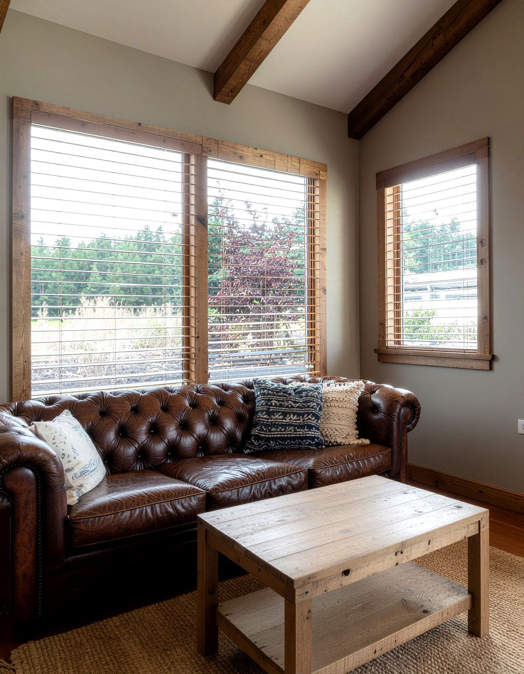 Rustic Reclaimed Wood Blinds - 30 living room venetian blinds